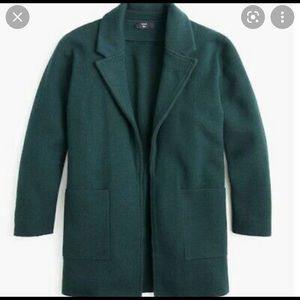 J Crew Sophie Open-Front Sweater-Blazer Green Sz M
